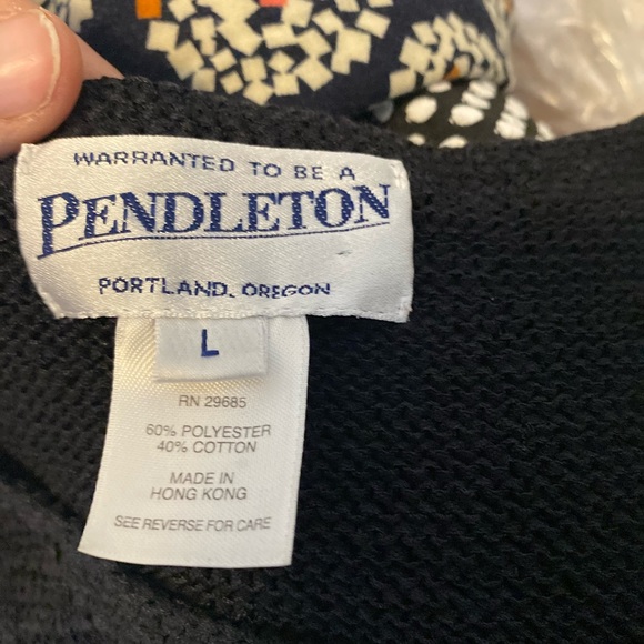 Pendleton vintage Sweater Best Black Knit grandpa - Picture 5 of 5